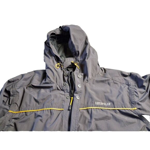 CAT Hooded Jacket Men's XL Black Softshell Cat Work Wear Utility Outdoors - Picture 2 of 16